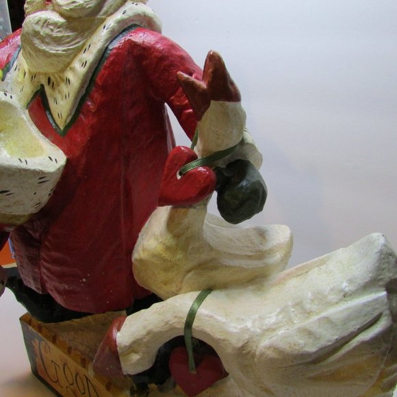 vtg House of Hatten 1998 Good Cheer Santa with 2 geese large Christmas figure - Picture 6 of 12